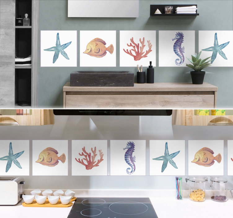 Marine seashell animal wall sticker - TenStickers