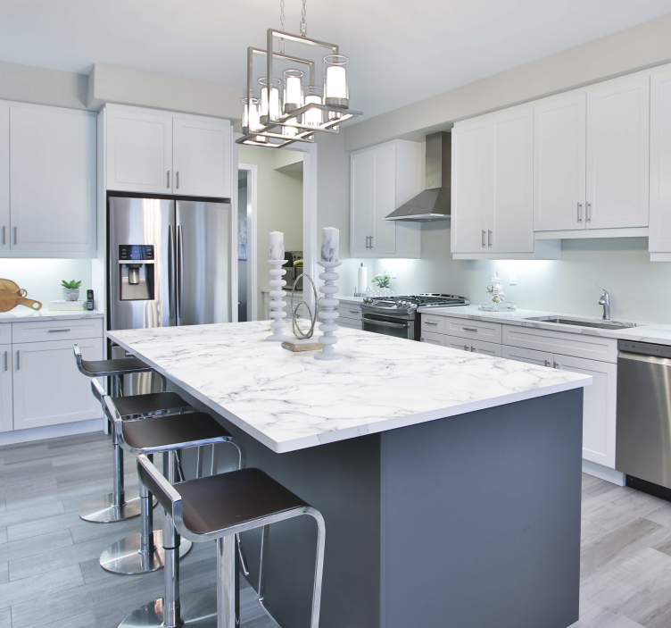 White Marble Furniture Sticker - TenStickers