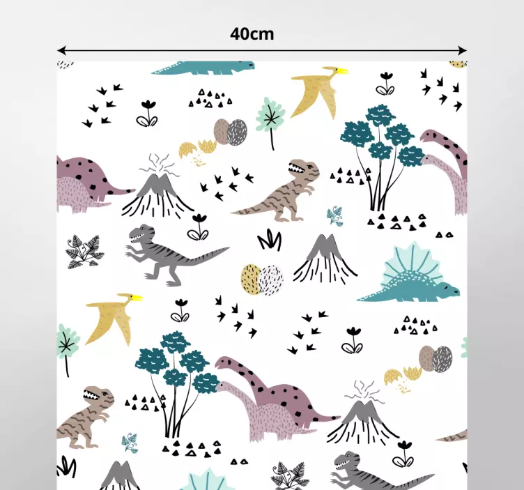Childish dinosaur pattern furniture sticker - TenStickers
