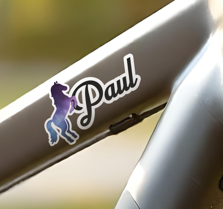 Horse bike name sticker - TenStickers