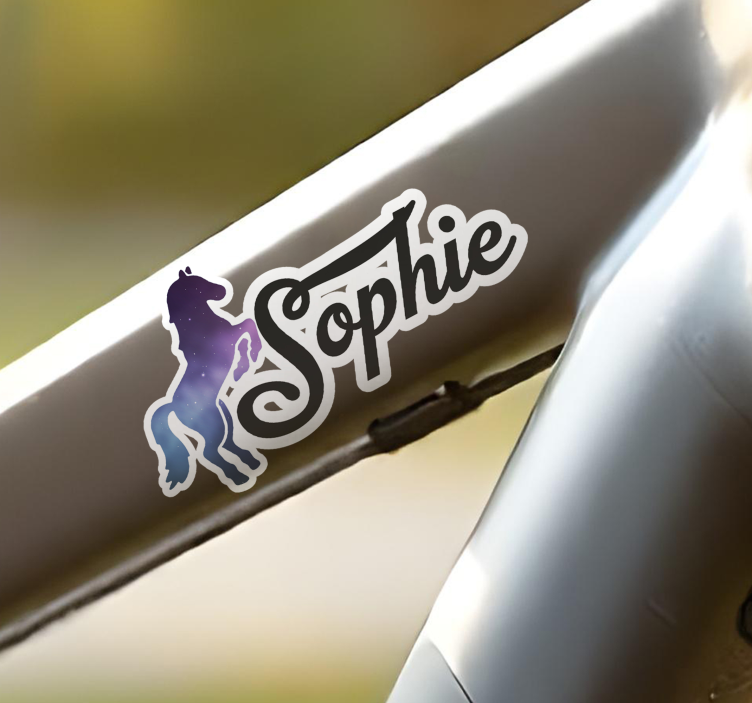 Horse bike name sticker - TenStickers