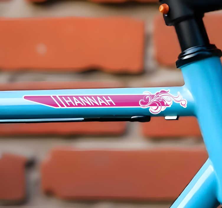 Pink elegant Bike name sticker - TenStickers