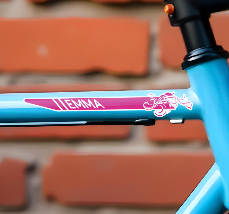 Pink elegant Bike name sticker - TenStickers