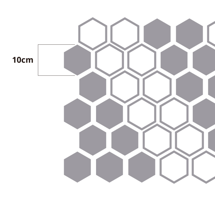 Office wall sticker frosted geometric hexagon - TenStickers