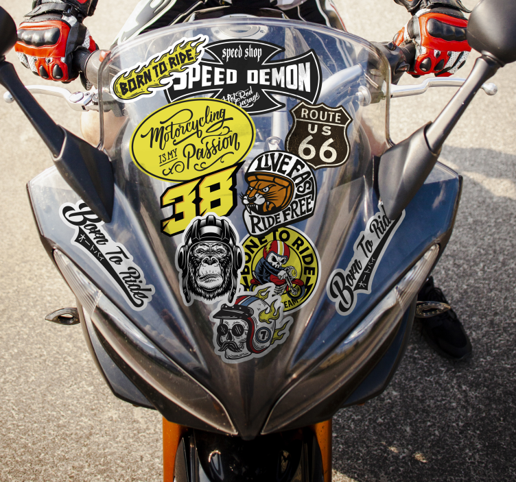 Original bomb pack motorbike sticker - TenStickers