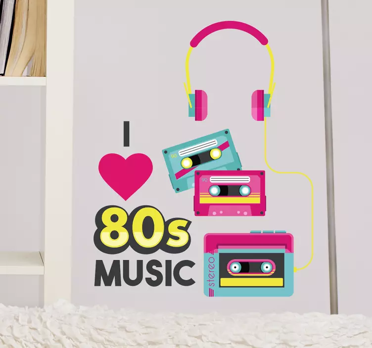 80s Decorative Music Wall Sticker - TenStickers