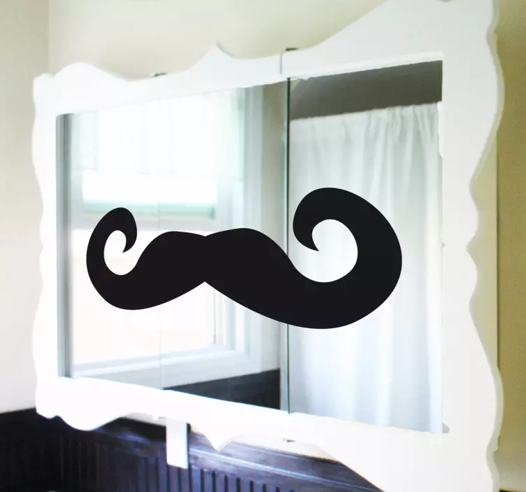 A Moustache On The Mirror - TenStickers