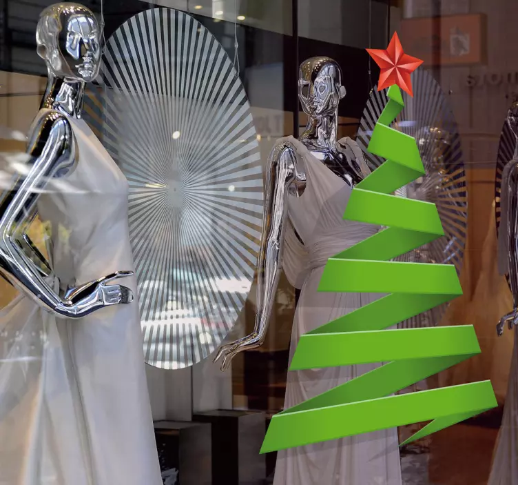 Abstract tree  Christmas shop window sticker - TenStickers