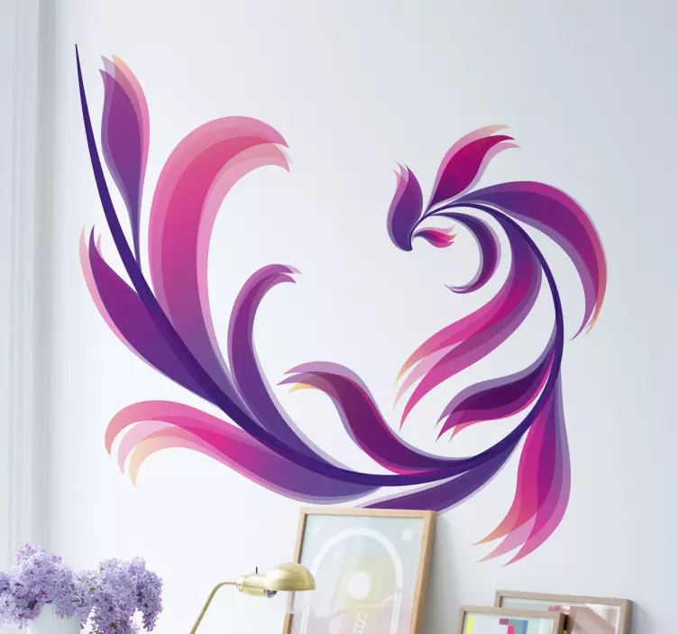 Abstract floral wall sticker for bedroom - TenStickers