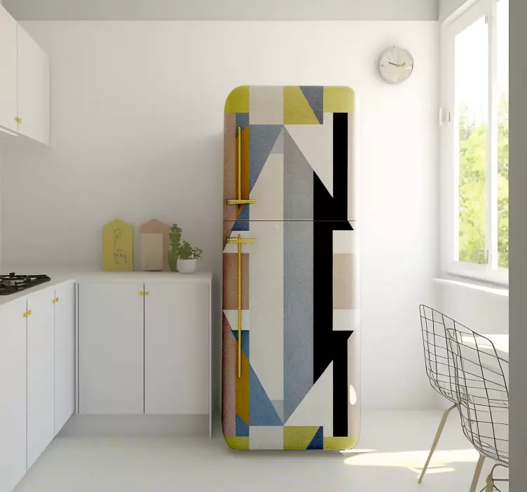 Colored abstract geometric forms fridge sticker - TenStickers