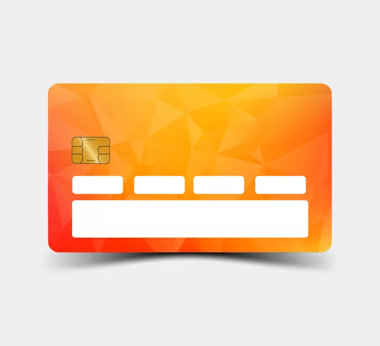 Abstract low poly orange  credit card sticker - TenStickers