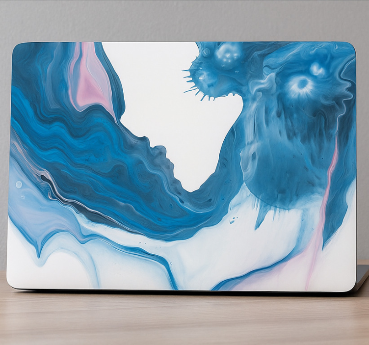 Abstract marbled ink laptop sticker - TenStickers