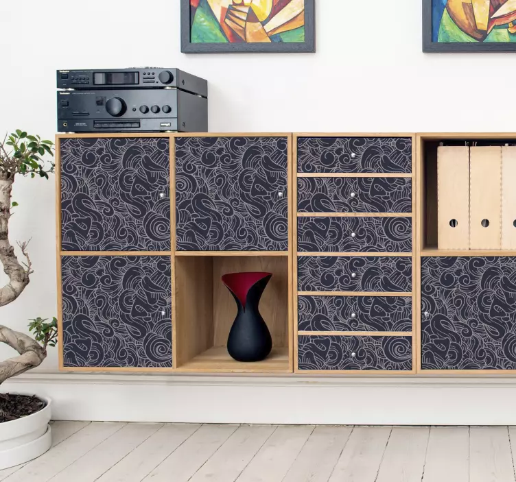 Abstract paisley furniture sticker - TenStickers