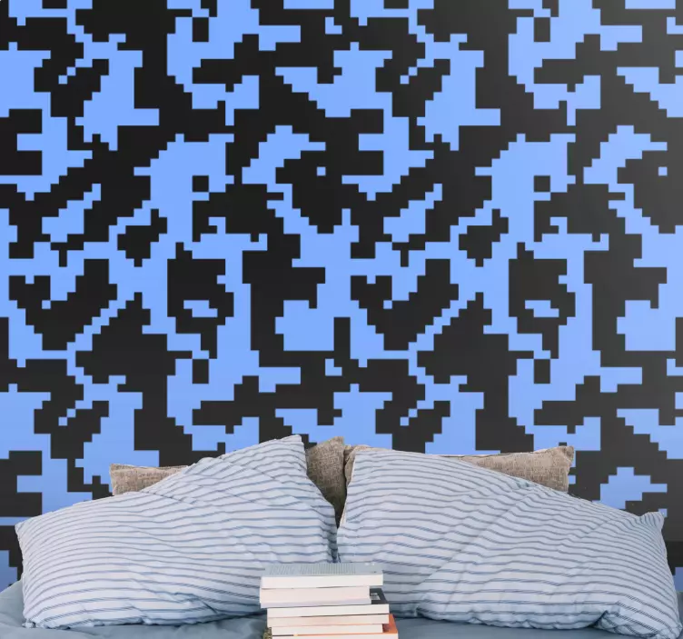 Abstract pixel pattern bedroom wall sticker - TenStickers