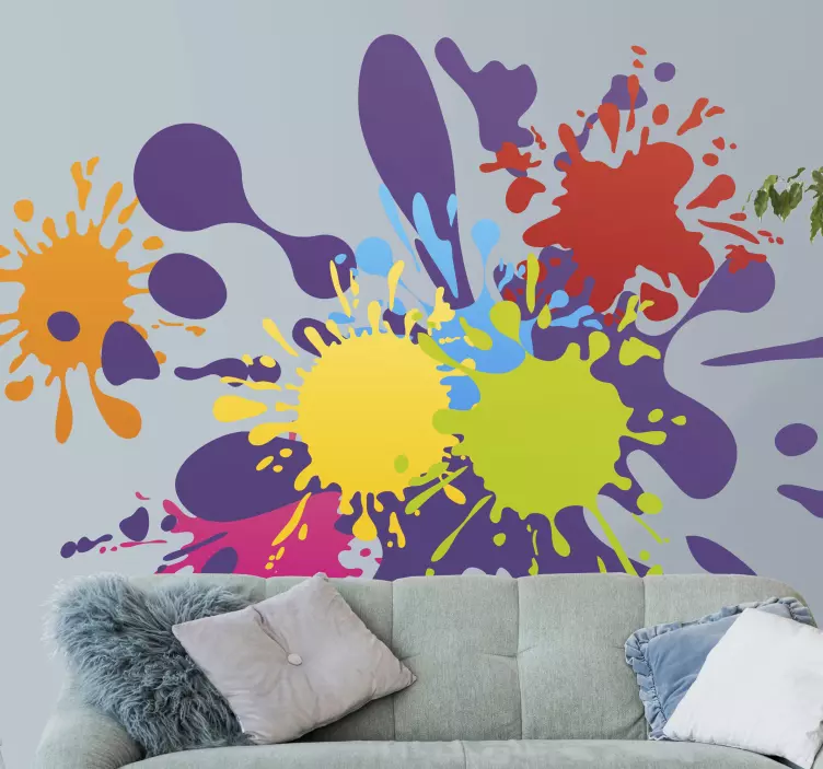 Abstract wall sticker colorful splash design - TenStickers