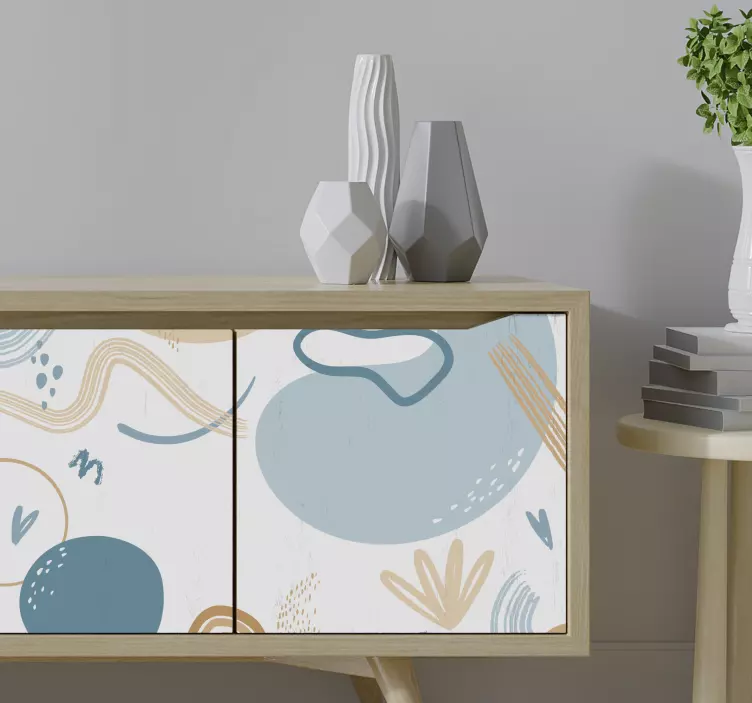 Abstract Wave Patterns decoration wall sticker - TenStickers