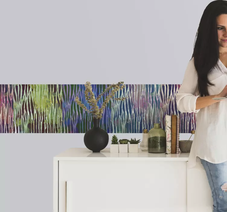 Abstract Zebra texture wall border sticker - TenStickers