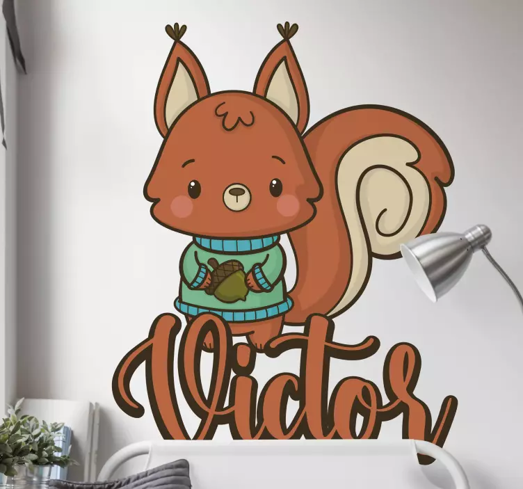 Adorable Squirrel Figure wall sticker for kids - TenStickers