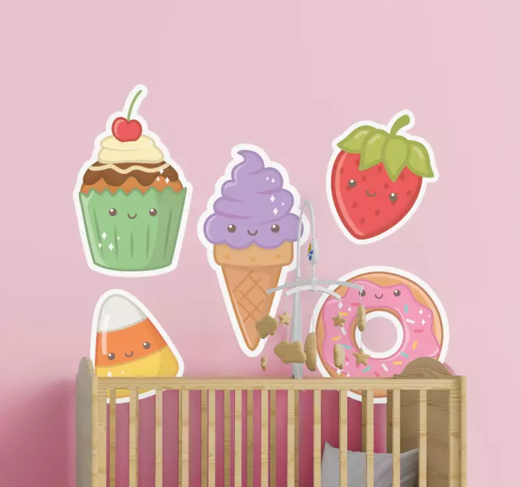 Adorable Sweet Treat Figures wall sticker for kids - TenStickers