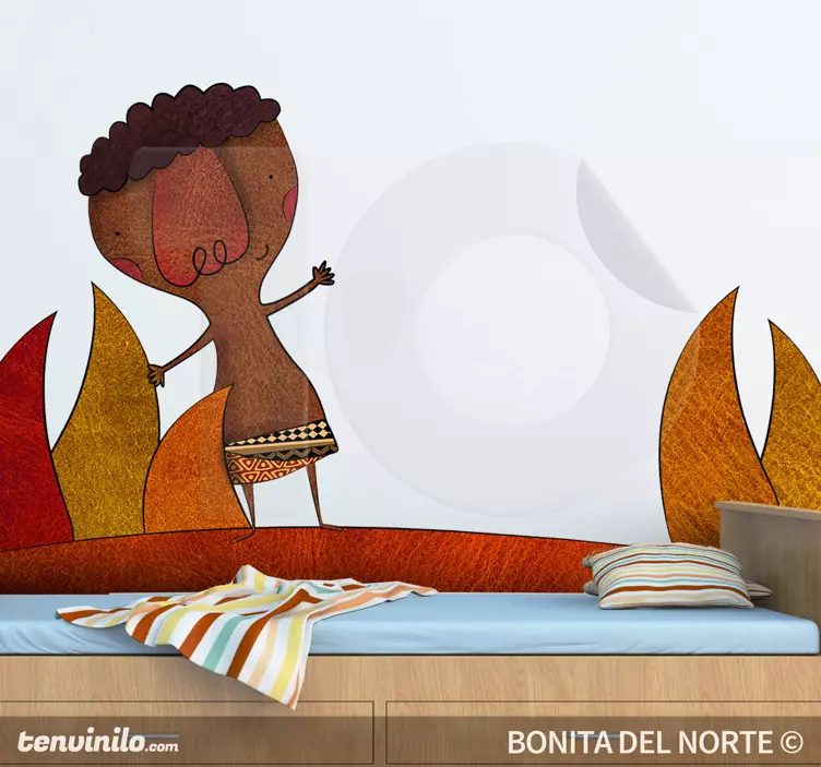 African Boy Illustration Sticker - TenStickers