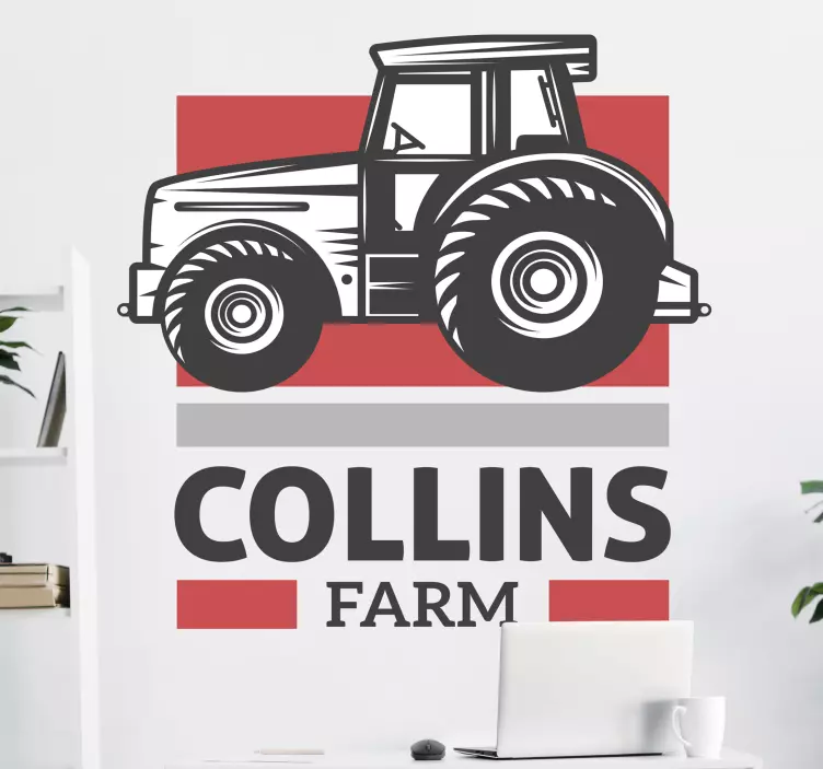 Agricultural Vehicle Illustration farm animal wall sticker - TenStickers