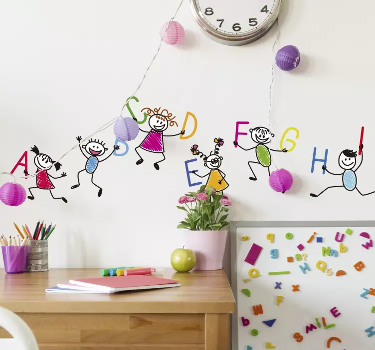 Alphabet Party Kids Sticker - TenStickers