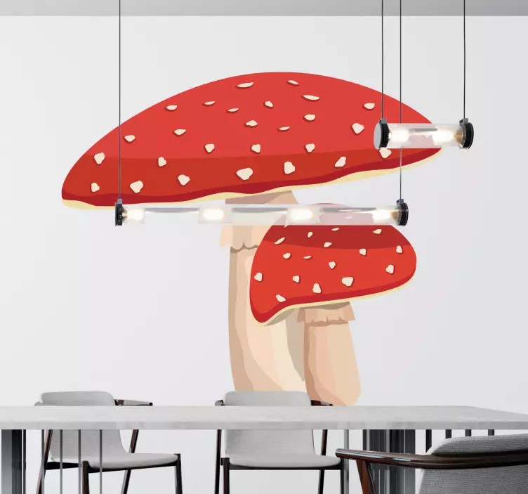 Amanita mushroom illustration wall sticker - TenStickers