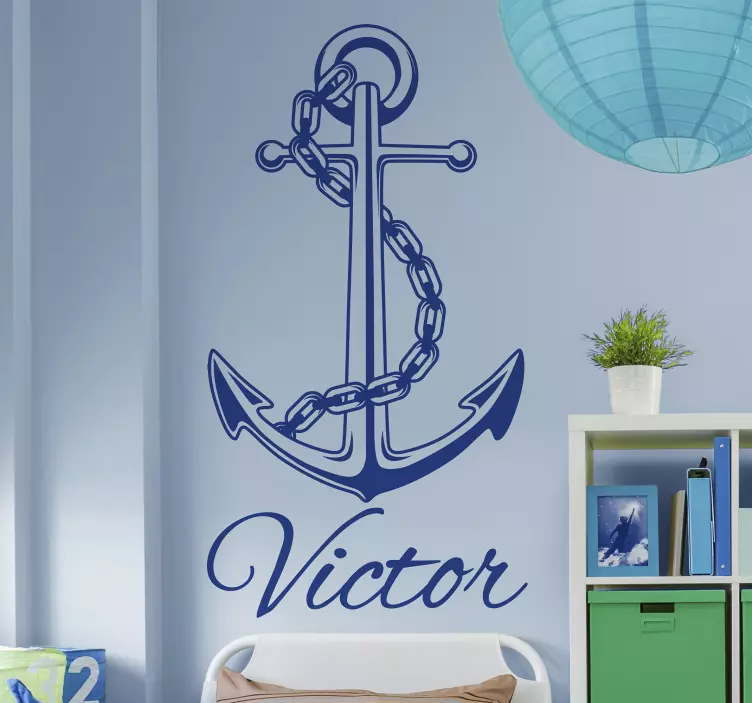 Anchor with Name Personalised Sticker - TenStickers