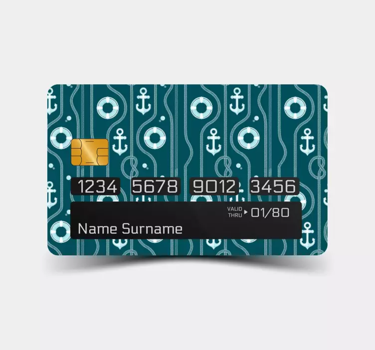 Anchors and Circles credit card sticker - TenStickers