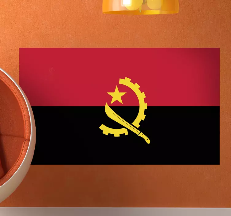 Angola National Banner flag sticker - TenStickers