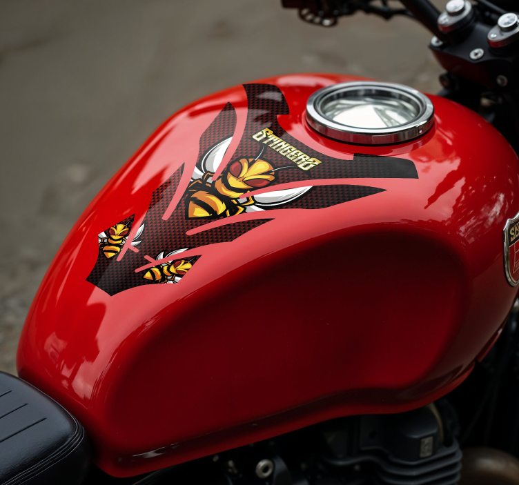 Angry bee motorbike sticker - TenStickers
