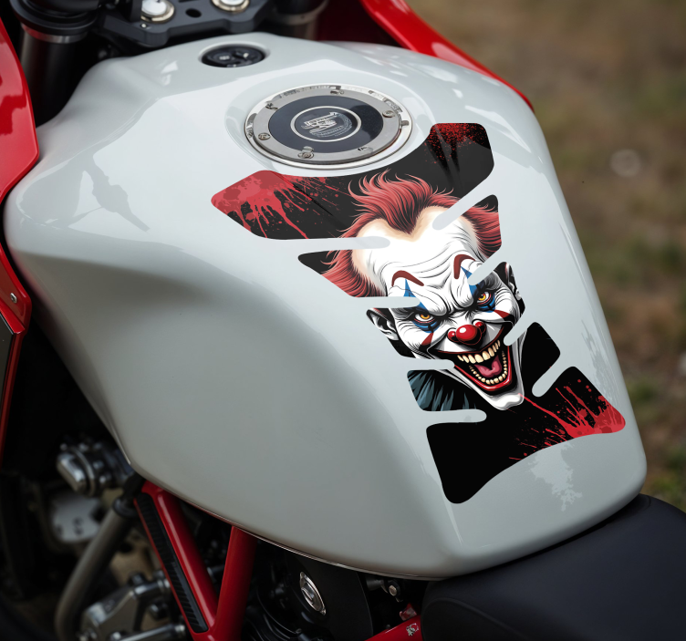 Angry clown motorbike sticker - TenStickers