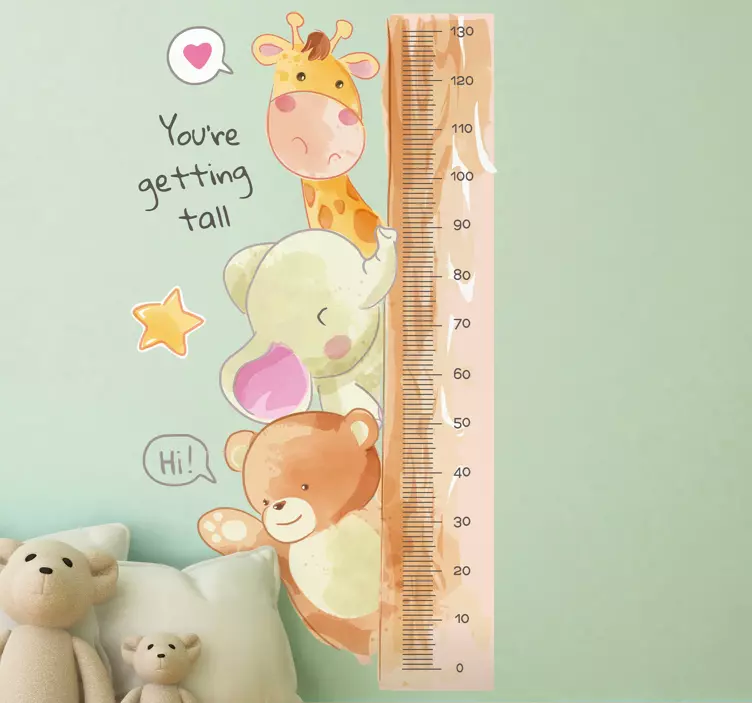 Animal Growth Monitor height chart wall sticker - TenStickers