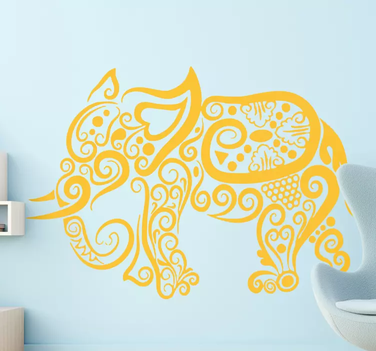 Animal wall sticker decorative elephant design - TenStickers
