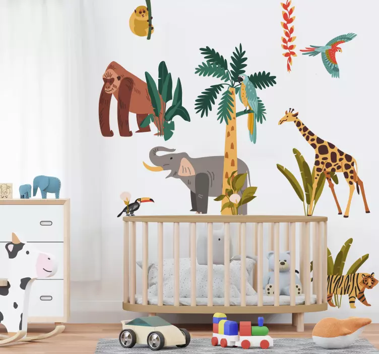 Animals Jungle  children's room wall sticker - TenStickers