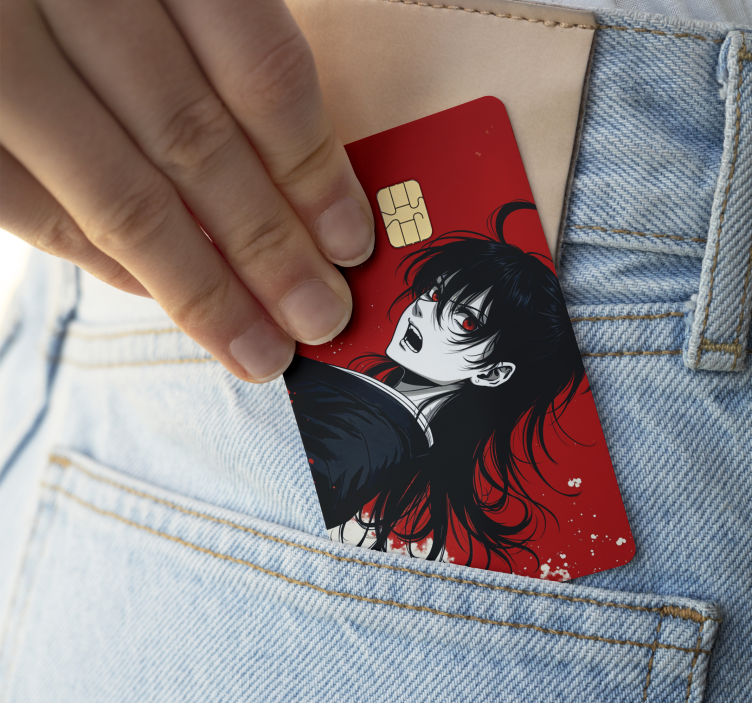 Anime character credit card sticker - TenStickers