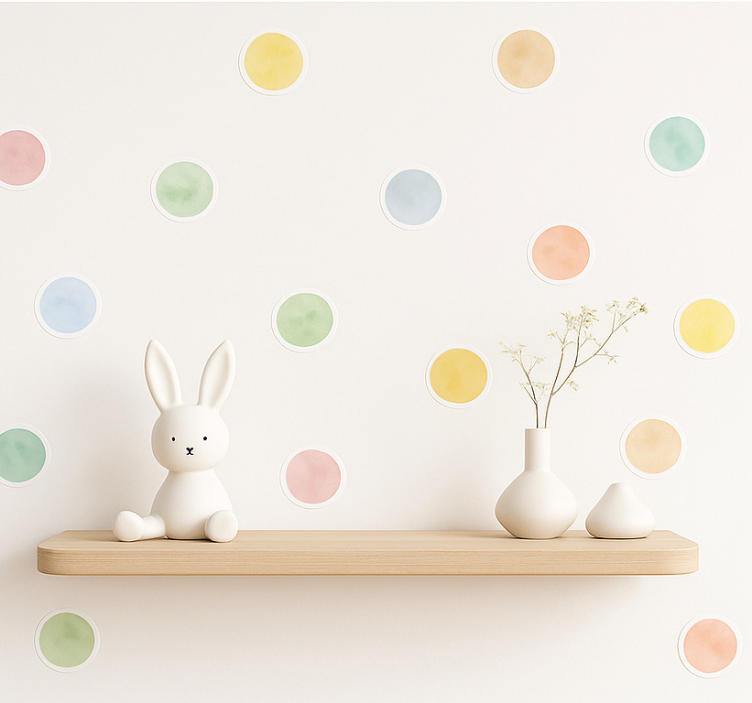 Aquarella polka dots wall sticker for kids - TenStickers