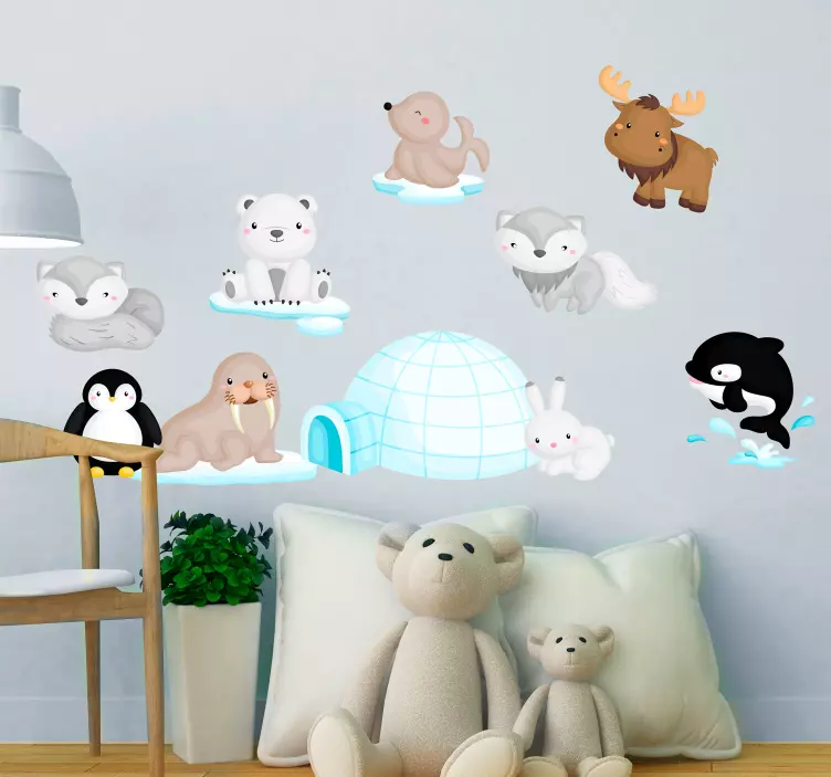 Arctic Wildlife animal wall stickers for kids - TenStickers