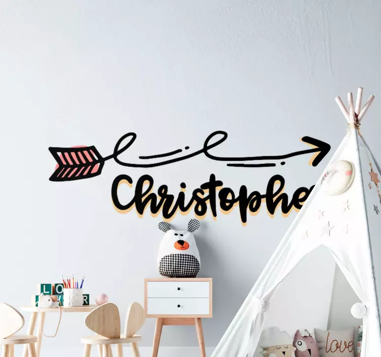 Arrow Name Design text sticker - TenStickers