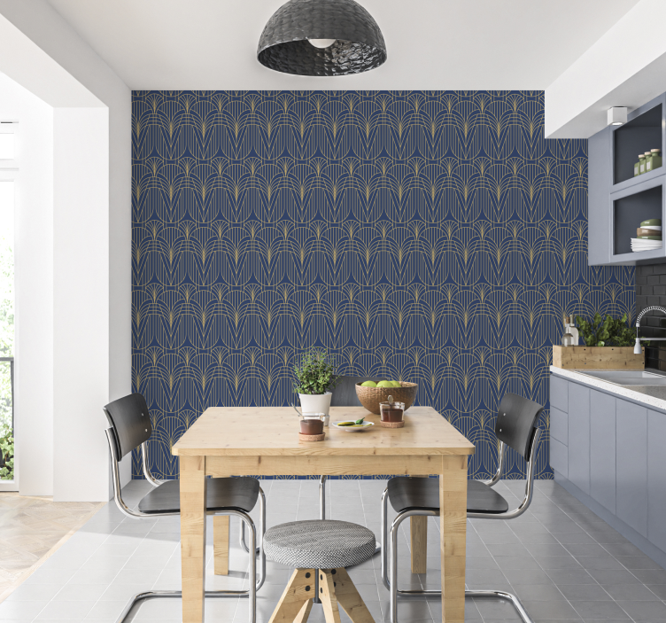 art deco pattern gold details print sticker - TenStickers