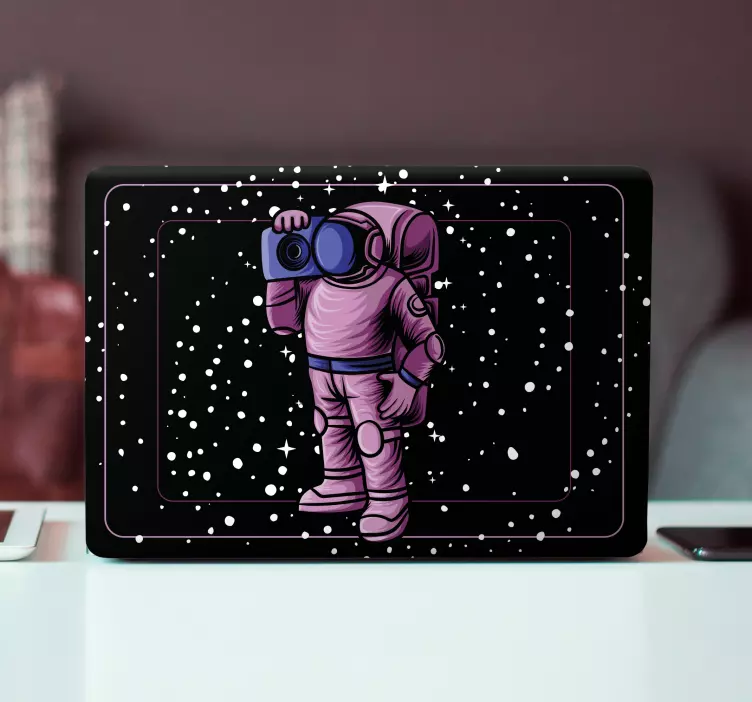 Laptop sticker astronaut with camera - TenStickers