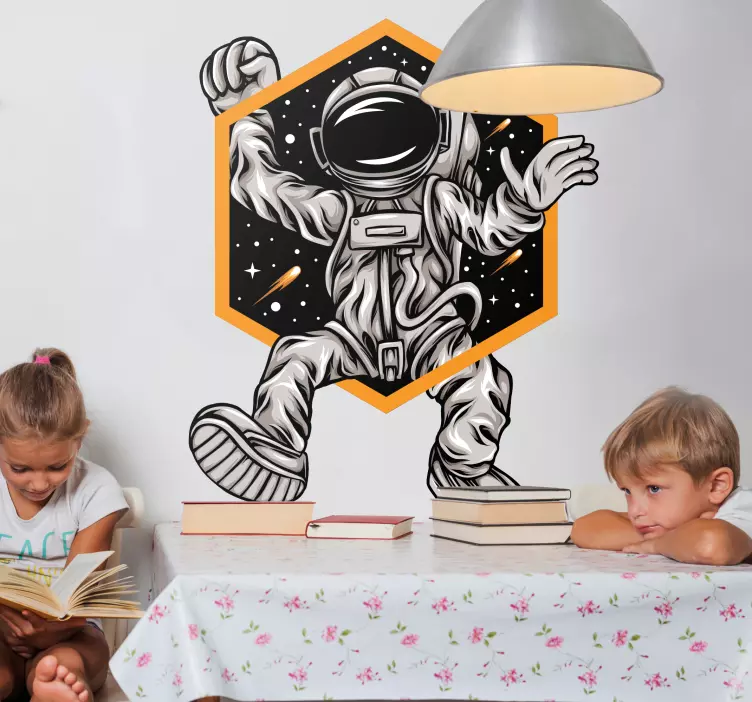 Astronaut in Motion space wall sticker - TenStickers