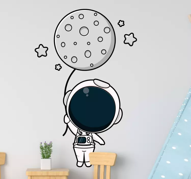 Astronaut with Balloon wall sticker for kids - TenStickers