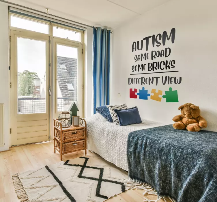 Autism same road text sticker - TenStickers