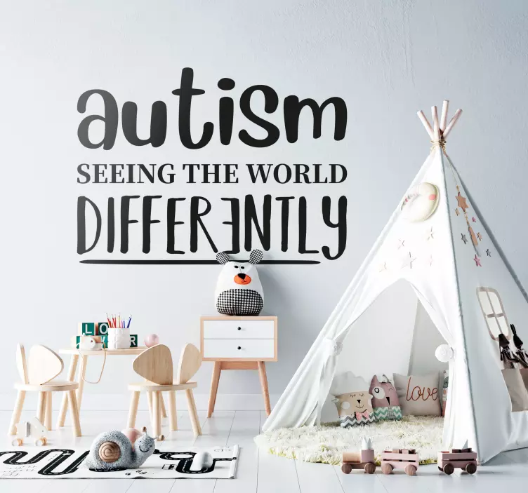 Autism seeing the world differently text decal - TenStickers