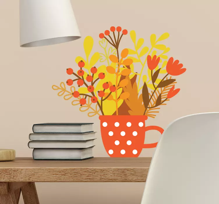 Autumn Cup Flower Wall Sticker - TenStickers