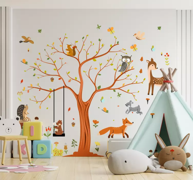 Autumn fauna wall sticker for kids - TenStickers