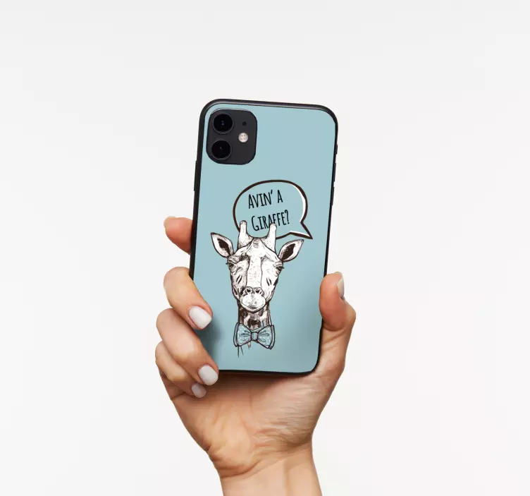 Aving A Giraffe iPhone vinyl decal - TenStickers