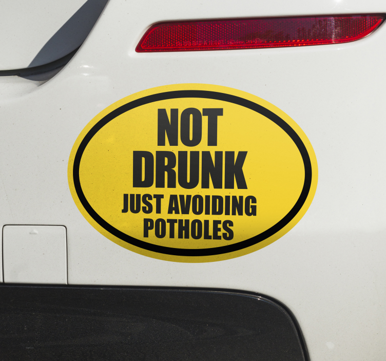 Avoiding potholes bumper sticker - TenStickers