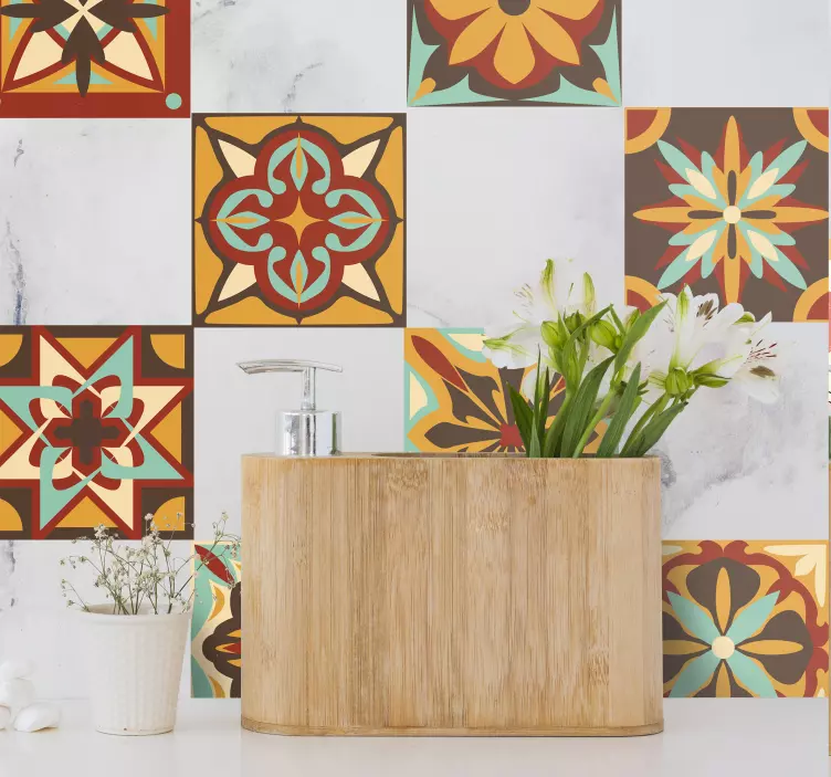 Back to the 70's bathroom tile sticker - TenStickers